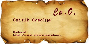 Csizik Orsolya névjegykártya